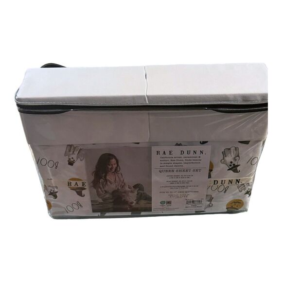 Rae Dunn Queen Sheet Set BOO Halloween Ghost Pumpkins Goth Witchy Decor NEW 2024 - Picture 7 of 8